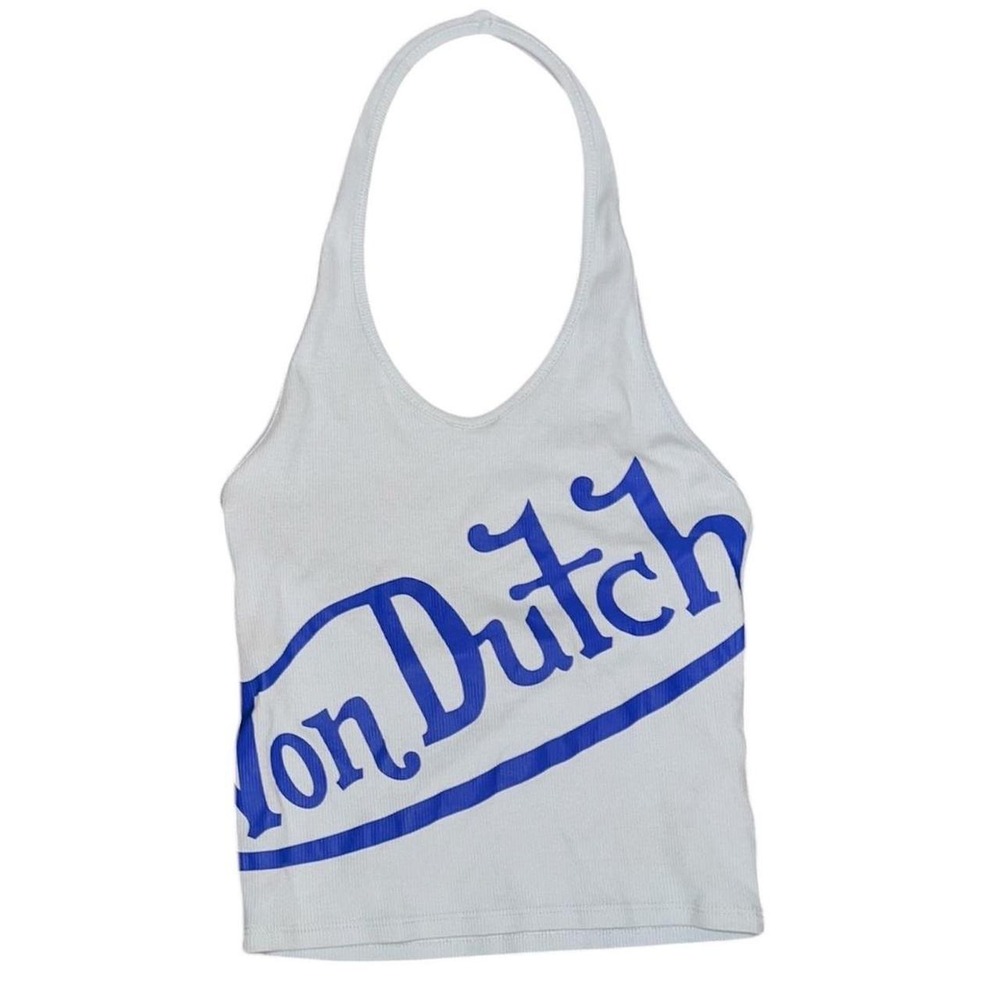 Von Dutch blue halter top size small